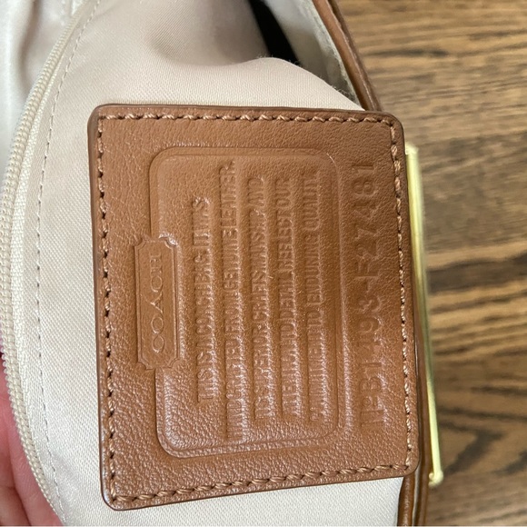 Coach Taylor Handbag F27481 Saddle Brown Leather Purse NOTE MAGNETIC CLOSURE - Picture 8 of 16